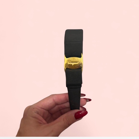 Ferragamo Brown Headband with Gold Accent - Picture 1 of 4
